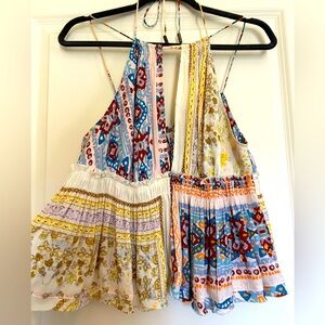 Free People size XS printed boho halter top